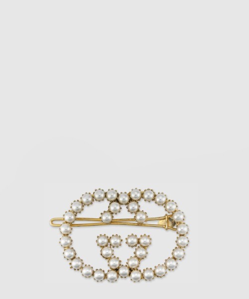 [GUCCI-구찌]인터로킹 G 펄 머리핀 645607