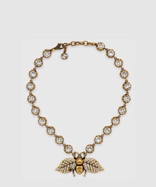 [GUCCI-구찌]크리스탈 비 목걸이 629989