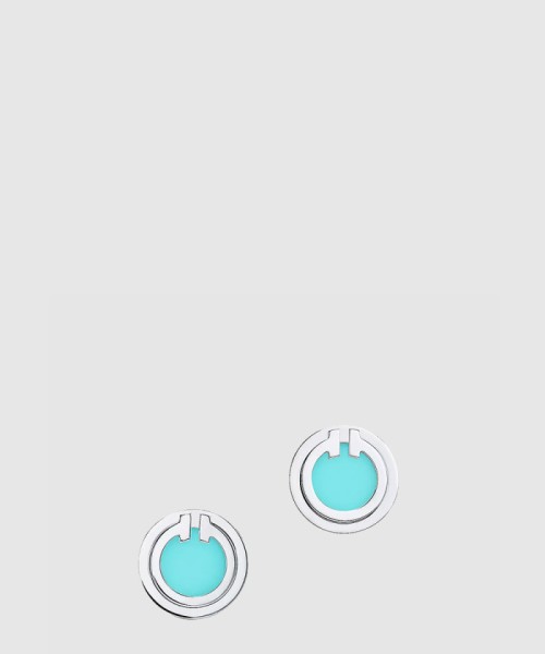 [TIFFANY-티파니]터코이즈가 세팅된 써클 귀걸이