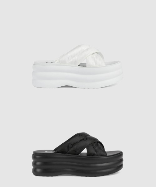 [GUCCI-구찌]GG 플랫폼 슬라이드 샌들 738707