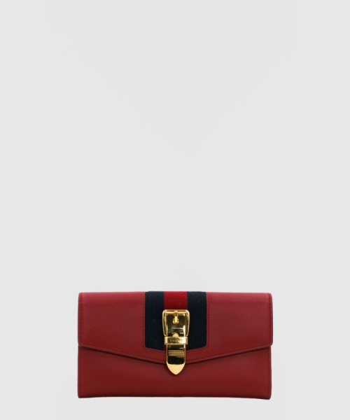 [GUCCI-구찌]레더 실비 장지갑 476084