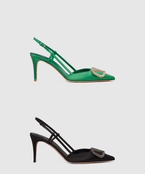 [VALENTINO-발렌티노]새틴 슬링백 펌프스