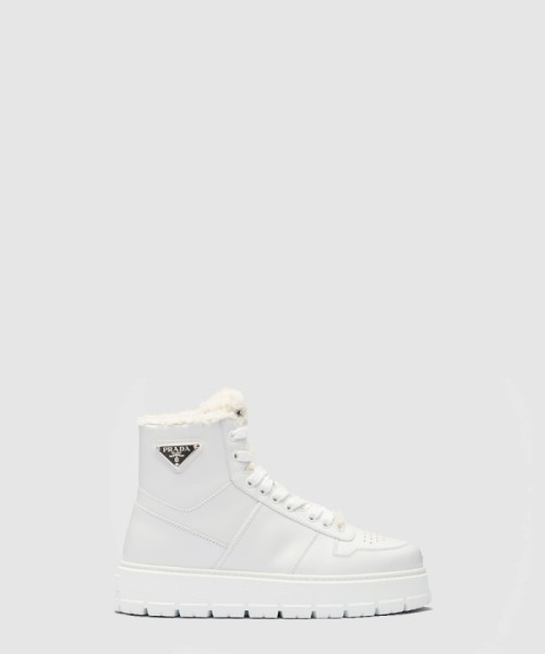 [PRADA-프라다]시어링 하이탑 스니커즈 1T948M