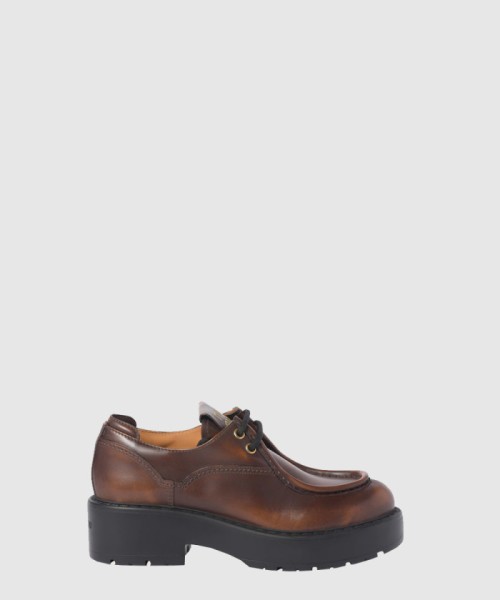 [MIUMIU-미우미우]가죽 레이스업 로퍼 F0038