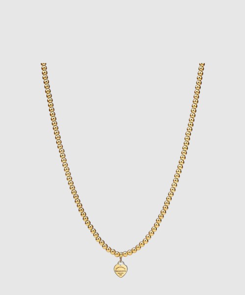 [TIFFANY-티파니]하트 태그 비드 목걸이