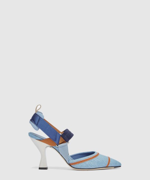 [FENDI-펜디]자수 힐 패치 펌프스 8J8143