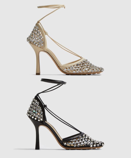 [BOTTEGA-보테가베네타]스파클 스트레치 레이스업 샌들 667206