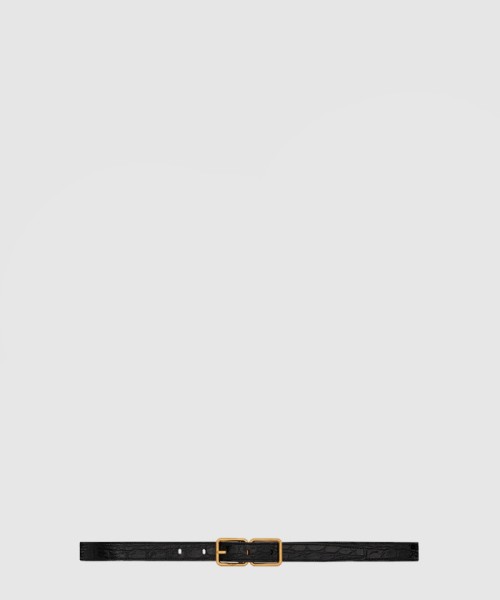 [SAINT LAURENT-생로랑]크로커다일 더블 슬림 벨트 732557