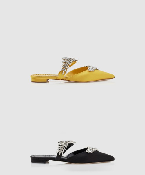 [M.BLAHNIK-마놀로블라닉]새틴 주얼 버클 뮬