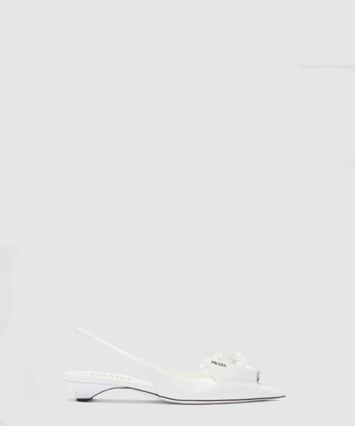 [PRADA-프라다]브러시드 가죽 슬링백 펌프스 1I317N