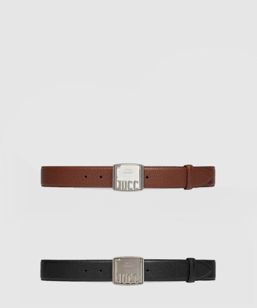 [GUCCI-구찌]구찌 명판 벨트 버클 벨트 760124