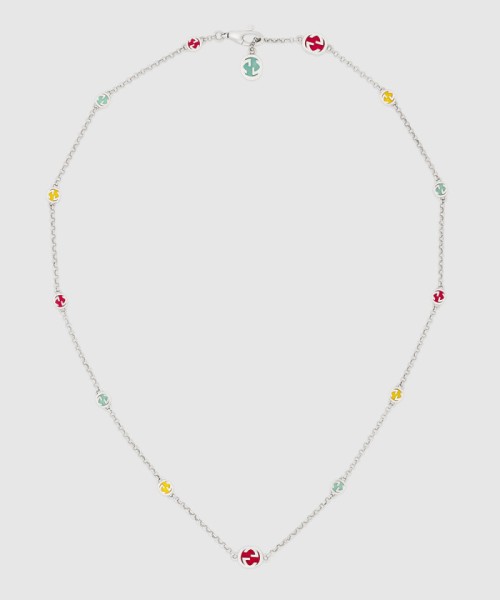 [GUCCI-구찌]멀티컬러 에나멜 장식 구찌 인터로킹 목걸이 728953