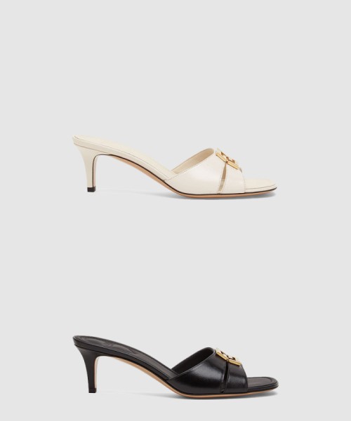 [FENDI-펜디]가죽 미디엄 힐 샌들 8R8538