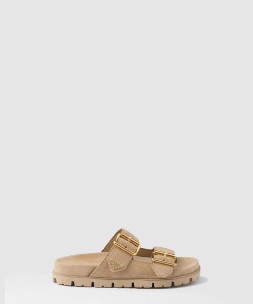 [PRADA-프라다]스웨이드 스트랩 슬라이드 1XX692