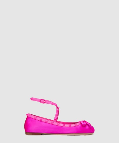 [VALENTINO-발렌티노]스터드 새틴 발레리나