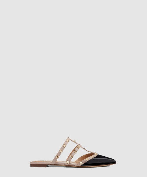 [VALENTINO-발렌티노]페이턴트 가죽 락스터드 뮬