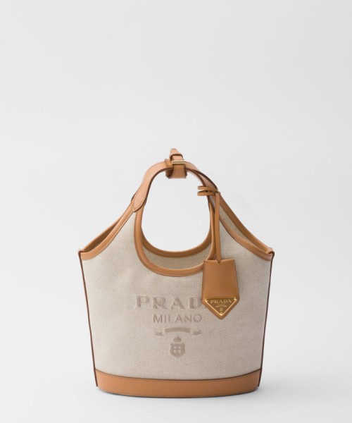 [PRADA-프라다]리넨 혼방 및 가죽 미니 버클 1BE074