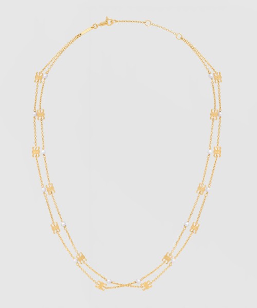 [CELINE-셀린느]트리옹프 펄 더블 목걸이 460PK6