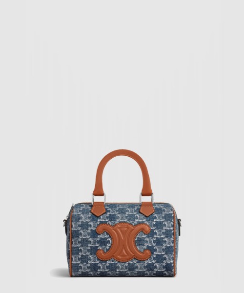 [CELINE-셀린느]트리오페 데님 패브릭 소가죽 보스턴백 113772