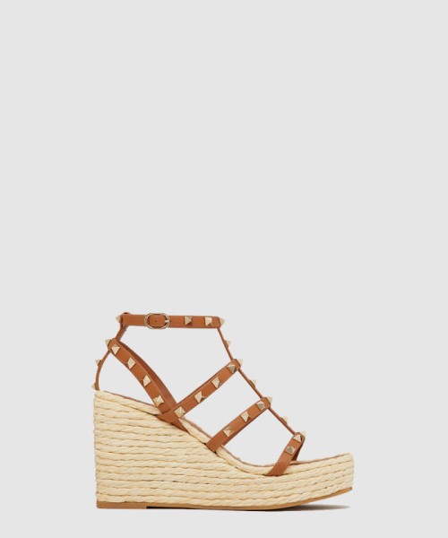 [VALENTINO-발렌티노]락스터드 스트랩 웨지 샌들
