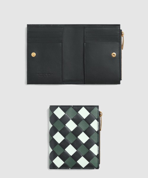 [BOTTEGA-보테가베네타]스몰 인트레치아토 폴더형 지퍼 지갑 742330