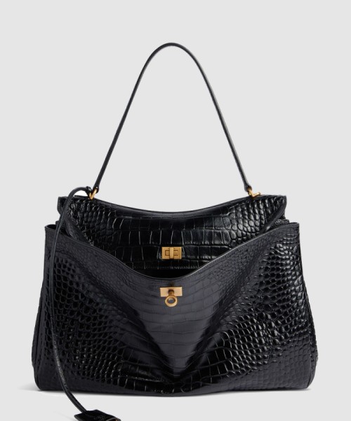 [BALENCIAGA-발렌시아가] 로데오 라지 크로커다일 엠보싱 핸드백 789744