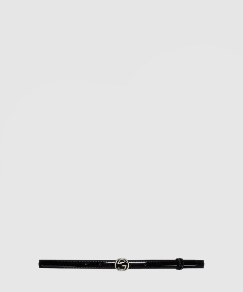 [GUCCI-구찌]씬 페이턴트 더블 G 벨트 772119