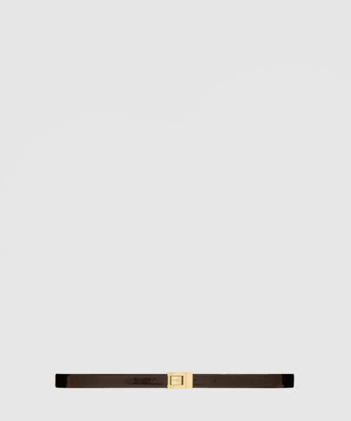 [SAINT LAURENT-생로랑]유광 가죽 버클 슬림 벨트 715871