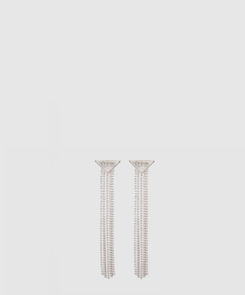 [PRADA-프라다]크리스털 로고 보석 귀걸이 1JO989