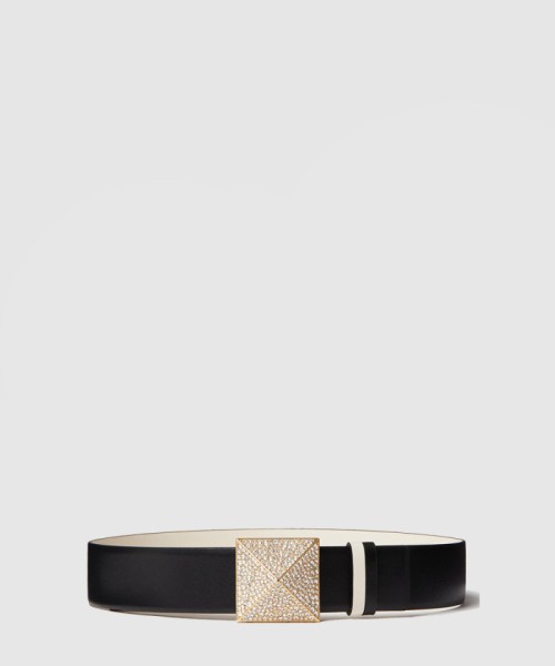 [VALENTINO-발렌티노]원 스터드 리버시블 유광 송아지 가죽 벨트