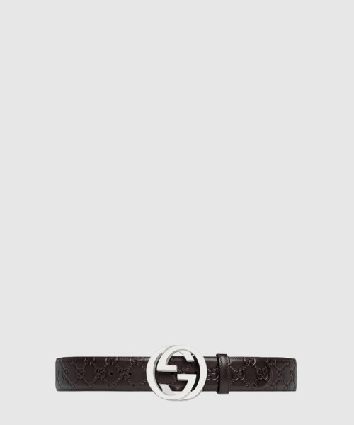 [GUCCI-구찌]인터로킹 G 버클 시그니처 벨트 411924