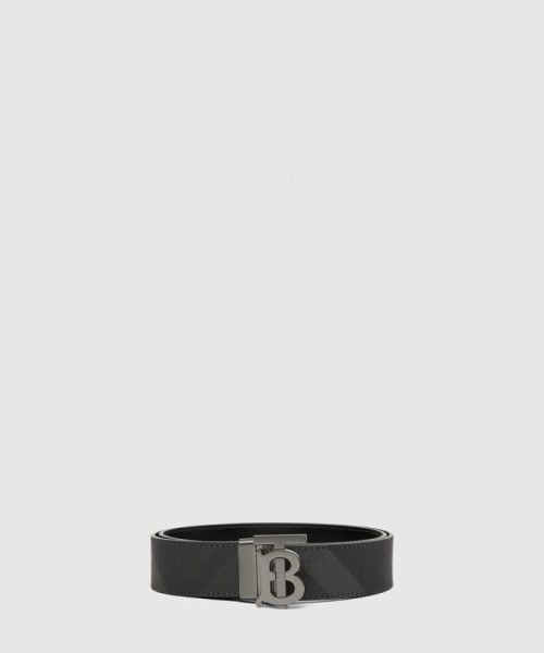 [BURBERRY-버버리]체크 레더 리버시블 TB 벨트 80653391