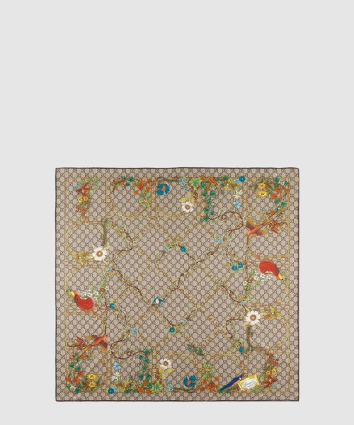 [GUCCI-구찌]애니멀 플로라 프린트 실크 까레 777066