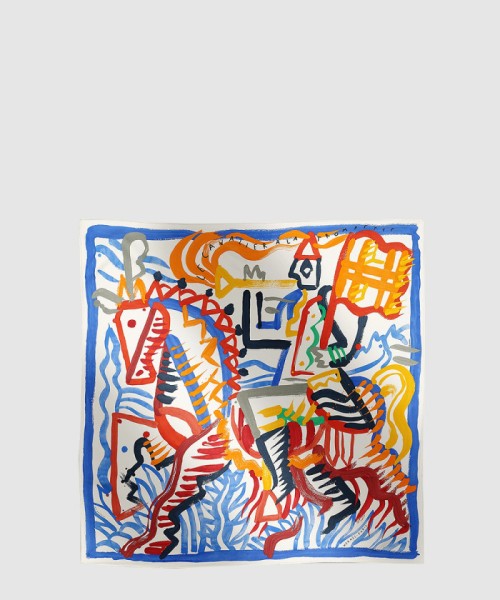 [HERMES-에르메스]Le Cavalier a la Trompette 스카프 90