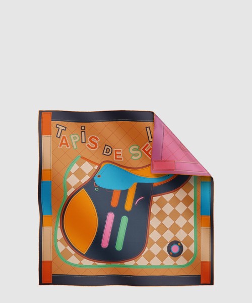 [HERMES-에르메스]Tapis de Selle 더블 페이스 스카프 90