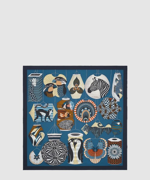 [HERMES-에르메스]Lanternes, Ballons et Cocardes 90 까레 실크 스카프