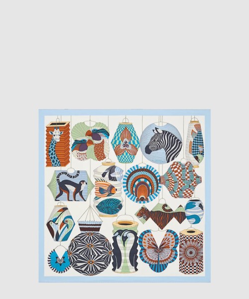 [HERMES-에르메스]Lanternes, Ballons et Cocardes 90 까레 실크 스카프