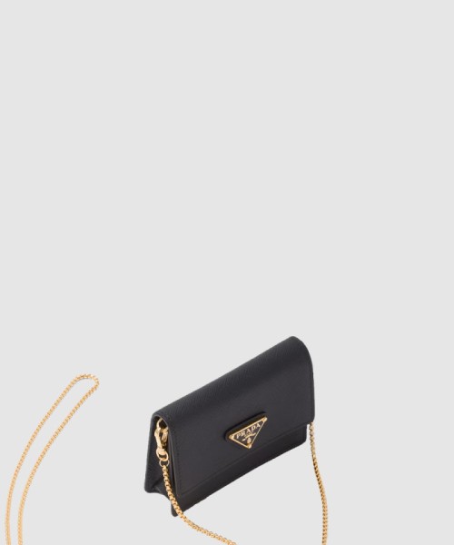 [PRADA-프라다]숄더 스트랩이 있는 사피아노 가죽 카드 홀더 1MR034