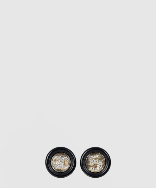 [CHANEL-샤넬]라운드 블랙 이어링 AB6225