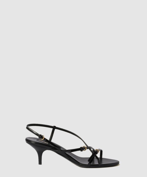 [MIUMIU-미우미우]에나멜 가죽 버클 샌들 5X342E