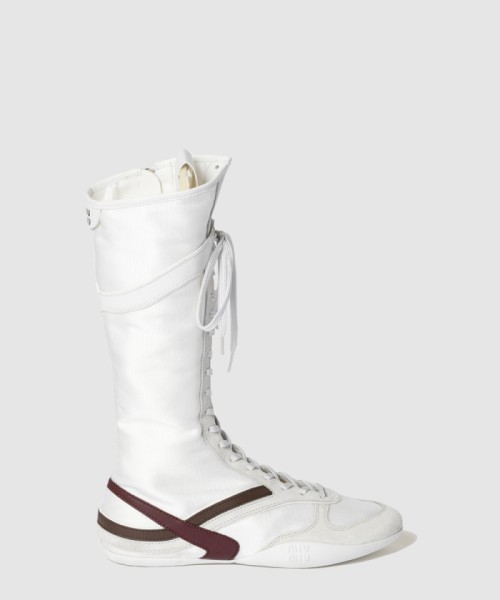 [MIUMIU-미우미우]김나지움 기능성 소재 및 스웨이드 복서 부츠 5W429E