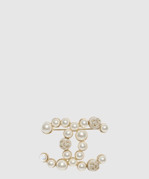 [CHANEL-샤넬]더블 C 진주 브로치 AB6899