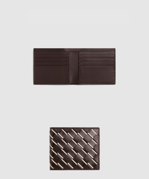 [BOTTEGA-보테가베네타]인트레치아토 스트라이프 반지갑 퐁당 743211