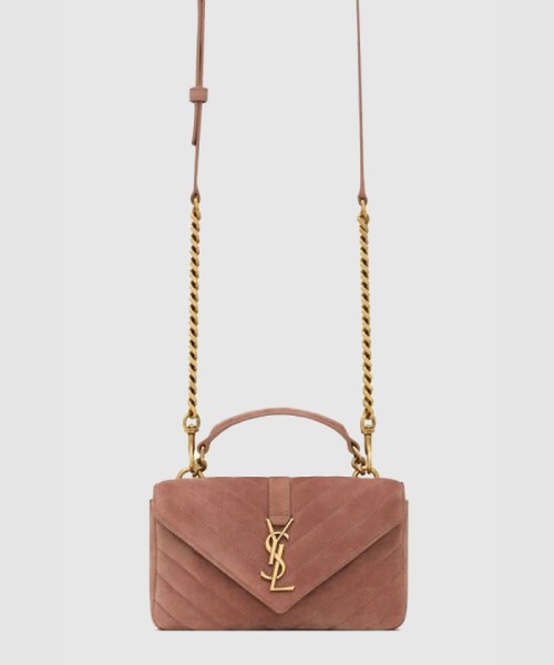 [SAINT LAURENT-생로랑]유광 크래클드 가죽 소재의 COLLEGE 미니 체인백 779430