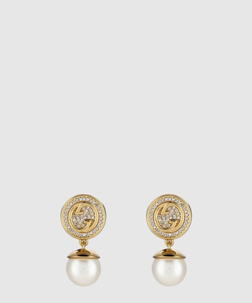 [GUCCI-구찌]블론디 시리즈 크리스털 진주 귀걸이 815151