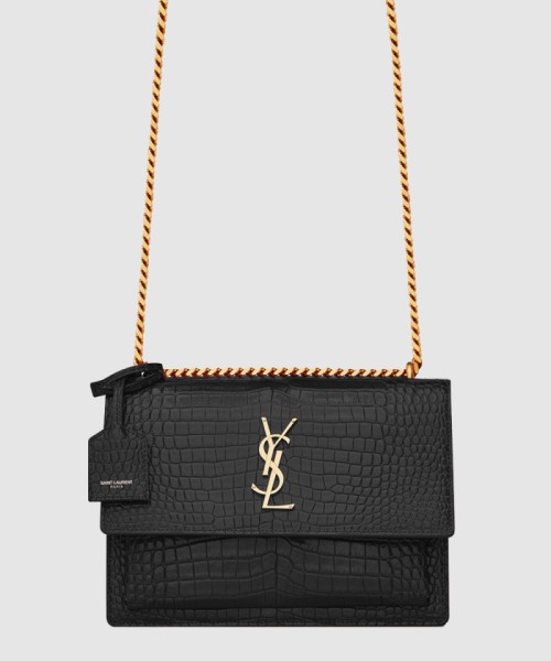 [SAINT LAURENT-생로랑]엠보싱 크로커다일 가죽 소재 sunset 미디엄 422906