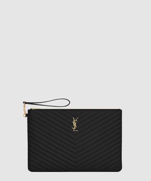 [SAINT LAURENT-생로랑]마틀라세 가죽 소재의 모노그램 다큐먼트 홀더 440222