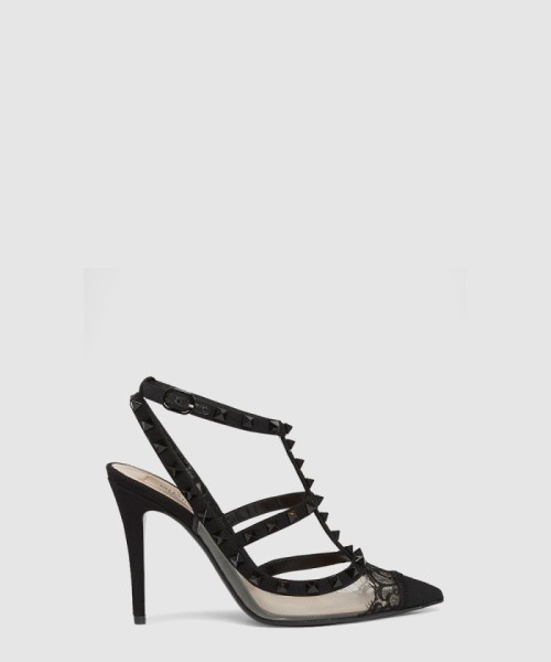 [VALENTINO-발렌티노]록스터드 레이스 T-스트랩 펌프스