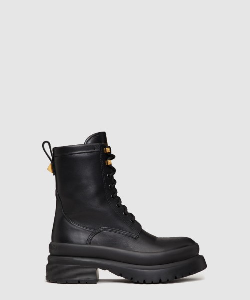 [VALENTINO-발렌티노]로만 스터드 송아지 가죽 밀리터리 앵클 부츠