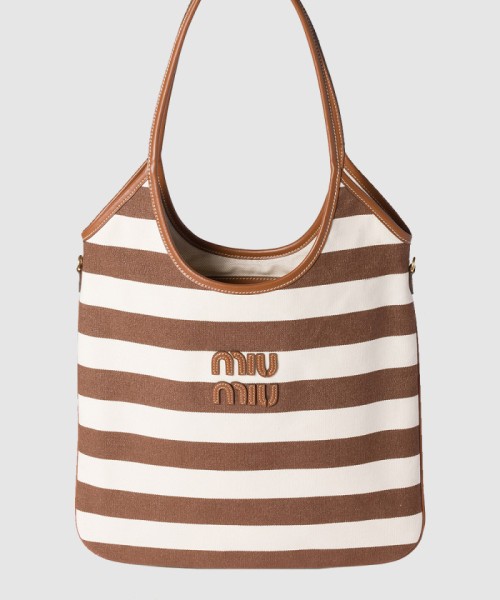 [MIUMIU-미우미우]캔버스 및 가죽 아이비 백 5BG231